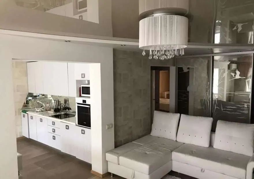 Двухуровневый потолок в гостиную — Курск, проспект Кулакова, 9, фото 3
